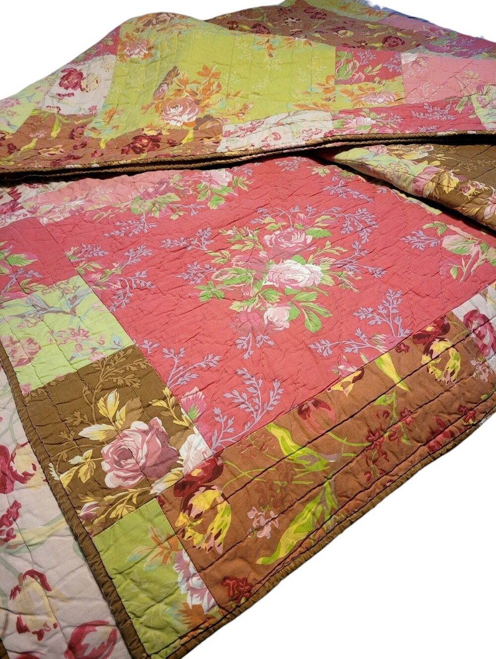 Pine Cone Hill COCO Queen Size Reversible Cotton Quilt Retired Pattern Vintage
